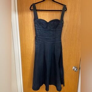 Vintage Miss Sixty Corset style A-line Dark Blue Denim Dress